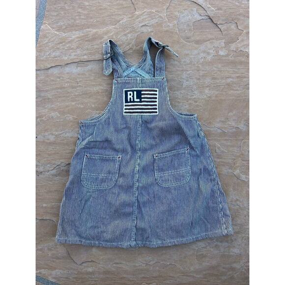Vintage Polo Ralph Lauren Overall Denim Dress Girls Size 4 - Picture 1 of 3